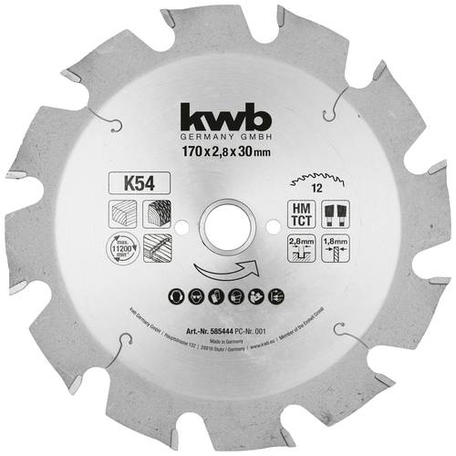 Kwb 585444 Kreissägeblatt 170 x 30mm 1St. von kwb