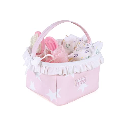 La Nina - Babywanne mit Ergänzungen für Puppen, rosa, 16 x 12 x 16 cm (62070) von La Nina