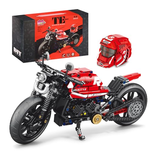 Spiel Motorrad Kompatibel mit Lego Technic, 1:8 Creator Motor Spielzeug 566-teiliges mit Helm, Geburtstag Geschenk für Jungen und Mädchen ab 10 Jahren und Erwachsene Spiel Motorrad Kompatibel mit Lego Technic, 1:8 Creator Motor Spielzeug 566-teiliges mit Helm, Geburtstag Geschenk für Jungen und Mädchen ab 10 Jahren und Erwachsene von laddutoi