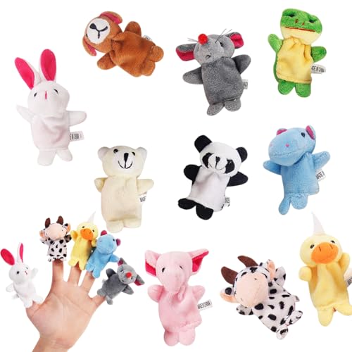 10 Stück Niedliche Tierchen Fingerpuppen, Mini Plüsch Tier Fingerpuppen, Niedliche Fingertiere, Mitgebsel Fingerpuppen für Kinder von lafomukea