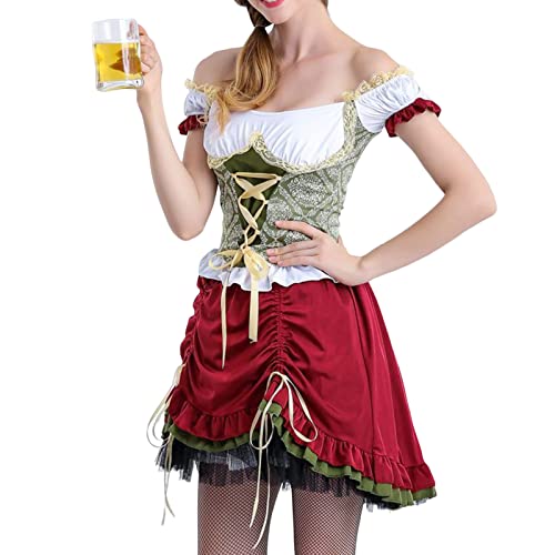 lamphle Halloween Top Rock Anzug Hut Raffung Nationalkostüm Kurze Ärmel Deutsche Bierkleidung Festival Kleidung A M von lamphle