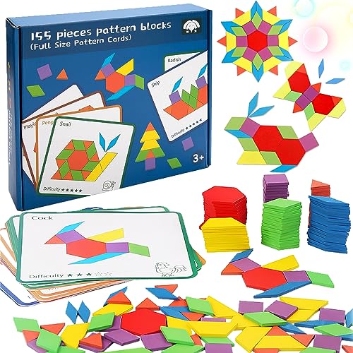 lankai 155 Stück Tangram, Tangram Kinder Geometrische Formen, Tangram Geometrische Formen HolzPuzzles, Holz Tangram Puzzle Kinder, Tangram Kinder Holz, Für Kinder Pädagogisches Spielzeug von lankai