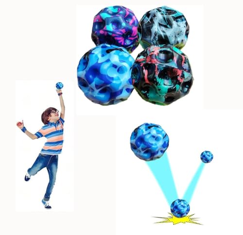 lanontaosta Astro Jump Ball,Moon Ball,4 Stück interstellar Hüpfbälle,Hohe Sprünge Gummiball Space Ball Moonball,Tarntyp Hüpfbälle,springende Bälle,Hohe Bounce-Loch-Ball Lavaball von lanontaosta