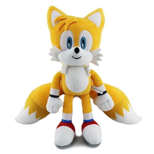 lanontaosta Sonic Plüsch Spielzeug,27 cm Kinderpuppe Kuscheltier Puppe Sonic Plüschtier, Spielzeug Plüschpuppe für Kinder Geburtstage Geschenk, Knuckles Kuscheltier (Gelber Sonic) von lanontaosta