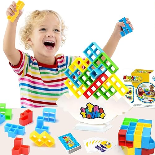 lanontaosta Tetris Tower, Tetris Tower Spiel, 48 Pieces Tetris Balance Toy, Tetris Spiel Kinder,lustiges Spielzeug für Kinder, Party. von lanontaosta