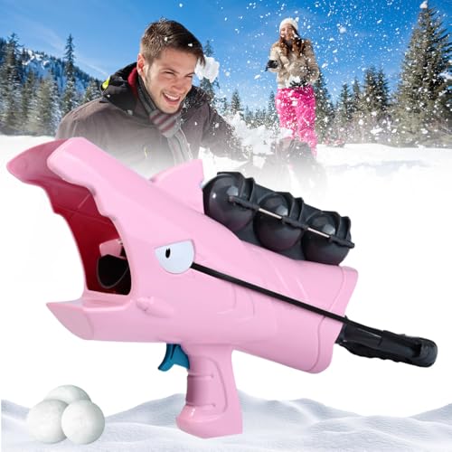 Schneebälle Spielzeugpistole, Neue Schneeballwerferpistole, Produziert Schnell Schneeballgeschosse, Spielzeugwaffen, Geeignet für Kinder und Erwachsene (Rosa) von laocaf