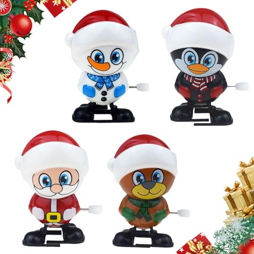 laocaf Aufziehspielzeug Weihnachten, 4 Stück Neues Christmas Wind Up Toys, Kinder-Weihnachtsspiele, Süß und Lustig, Passend zu Weihnachten (#2) von laocaf