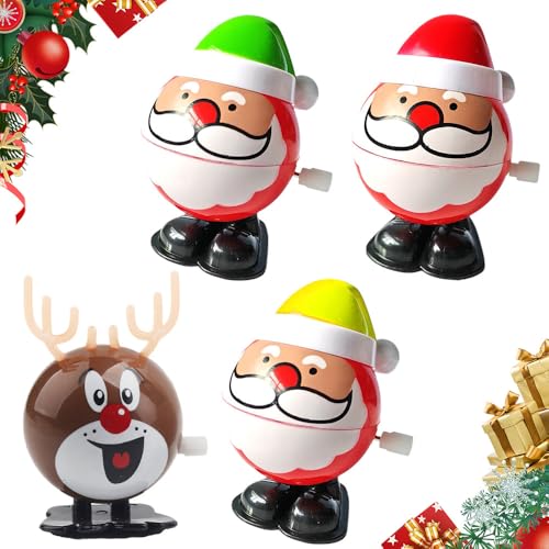 laocaf Aufziehspielzeug Weihnachten, 4 Stück Neues Christmas Wind Up Toys, Kinder-Weihnachtsspiele, Süß und Lustig, Passend zu Weihnachten (#4) von laocaf