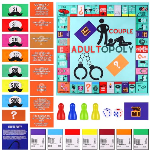 1 Set Adultopoly Brettspiel für Paare, Date Night Spiele für Paare Brettspiel Beziehung Kartenspiel für Paare Brettspiele für Erwachsene Lustiges Geschenk Paare von lasuroa