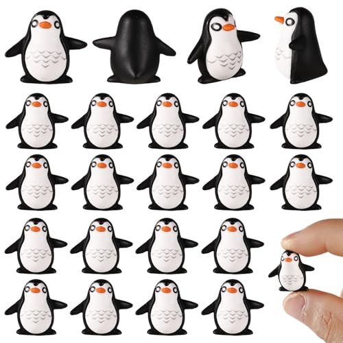 25stk Mini Harz Pinguin, Winzige Pinguine aus Kunstharz Süße Miniatur Pinguine Kleine Tierfiguren für Winter Weihnachts Feengarten Mikrolandschafts und Puppenhaus Dekoration von lasuroa