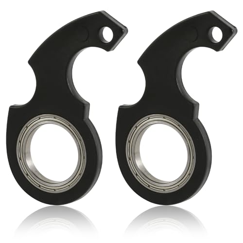 2stk Schlüsselanhänger-Spinner, Fidget-Spielzeug Tragbarer Schlüsselanhänger-Spinner Metall-Finger-Schlüsselanhänger Lustiges Schlüsselhalter-Spielzeug für Erwachsene Männer Kinder (Schwarz) von lasuroa