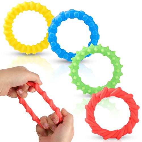 4 Teiliges Armband Spielzeug, Beruhigendes Sensorisches Spielzeug Sensorische Ringe für Kinder Texturiertes Sensorisches Spielzeug für Kleinkinder Beruhigungsspielzeug von lasuroa