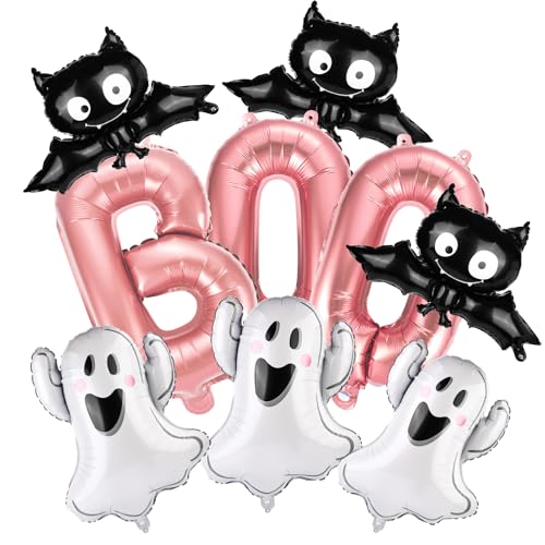 9stk Halloween Ballon, Halloween Folienballons Fledermaus Ballons Halloween Deko Ballons Geister Ballon Halloween-Partydekorationszubehör Hintergrundrequisiten von lasuroa