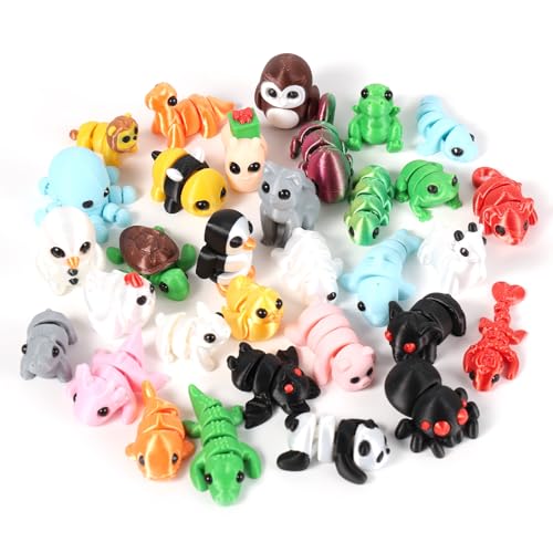 lasuroa 32stk Mini-Tierfiguren Set, 3D Gedruckte Gelenkige Fidget-Tiere Süße Flexible Tier-Fidget-Spielzeuge für Geschenke Zuhause, Schreibtisch, Bürodekoration Weihnachten Halloween Partygeschenke lasuroa 32stk Mini-Tierfiguren Set, 3D Gedruckte Gelenkige Fidget-Tiere Süße Flexible Tier-Fidget-Spielzeuge für Geschenke Zuhause, Schreibtisch, Bürodekoration Weihnachten Halloween Partygeschenke von lasuroa
