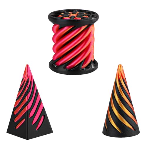 3stk Unmögliche Pyramide, 3D Druck Spirale Pyramiden-Durchgangsskulptur Spiralkegel Zappelspielzeug Schreibtischdekoration Souvenir Geschenk zum Stressabbau von lasuroa