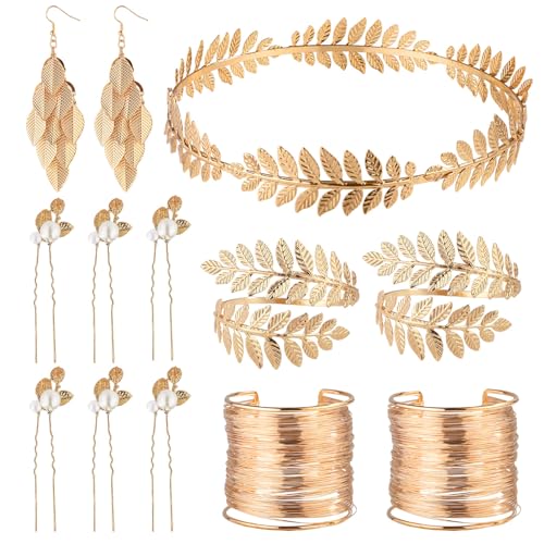 lasuroa Griechische Göttin Kostüm Accessoires Set, 13stk Griechische Göttin Accessoires Griechische Göttin Zubehör Göttin Cosplay Göttin Accessoires für Halloween-Party Verkleidungsabend Cosplay von lasuroa