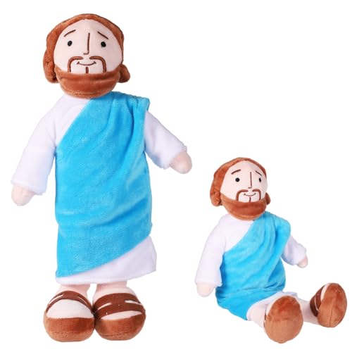 lasuroa Jesus Puppe, 32 cm Lächelndes Jesus Spielzeug Klassischer Retter Jesus Gefüllte Plüschpuppe Religiöse Christliche Puppen Geschenkdekoration für Partyzubehör, Ostern, Kann Stehen Oder Sitzen von lasuroa