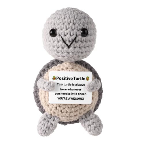 lasuroa Positive Schildkröte, Positive Kartoffel Schildkröte Mini Strick Schildkröte Positive Häkeltiere Emotionale Unterstützung Häkeln als Motivationsgeschenk Partydekoration(Grau) von lasuroa