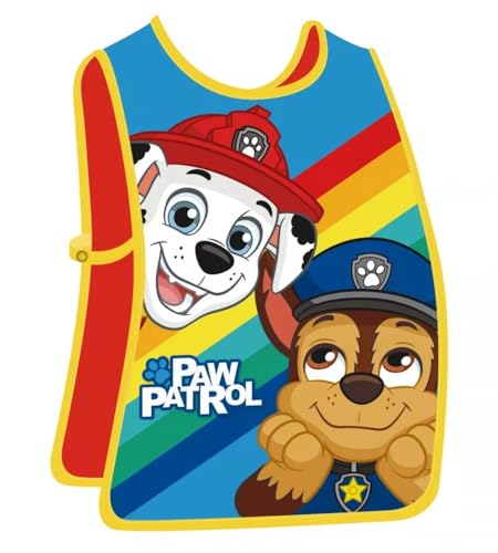 lau-fashion Paw Patrol Malschürze Kinder Malmantel Bunt Malkittel Schule Basteln Kunstunterricht 46cm von lau-fashion