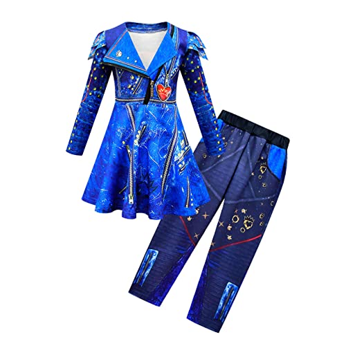 laughZuaia Lustiges Fancy Dressing Up Weste + Jacke + Hose Set Descendants 3 Mal Evie Klassisches Halloween Cosplay Kostüm für Erwachsene Kinder Geschenke （150, Evie） von laughZuaia