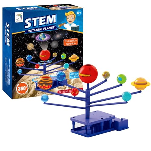 Sonnensystem Für Kinder, Sonnensystem-Planetenmodell, Umlaufendes Sonnensystem STEM-Kit, Vorbau Rotierender Planet, Neun-Planeten-Projektor-Spielzeug Für Eltern-Kind-Interaktion Lernspielzeug von laxreheye