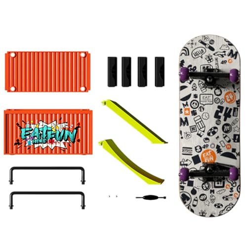 laxreheye Fingerboard-Rampen-Set, Finger-Skateboards für Kinder | Fingerspielzeug Kreative Finger-Skateboard-Kits,Hand-Skateboard, kompakte Trainings-Fingerbretter für drinnen und draußen von laxreheye