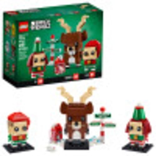 LEGO BrickHeadz Christmas Reindeer, Elf, and Elfie 40353 Holiday Building Kit (281 Pieces) von LEGO