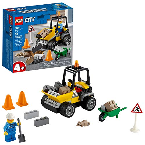 LEGO City Roadwork Truck 60284 Toy Building Kit; Cool Roadworks Construction Set for Kids, New 2021 (58 Pieces) von lego