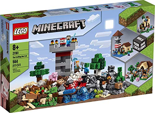 LEGO Minecraft The Crafting Box 3.0 21161 Minecraft Brick Construction Toy and Minifigures, Castle and Farm Building Set, Great Gift for Minecraft Players Aged 8 and up, New 2020 (564 Pieces) von lego