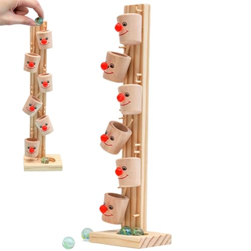 lencyotool Ball-Drop-Spiel, pädagogisches Ball-Drop-Spielzeug, Feinmotorikspielzeug mit 4 Flippern, Pour-Ball-Spielzeug, Clown-Balltisch, Unterhaltungsspiel für 2–5-jährige Kinder von lencyotool