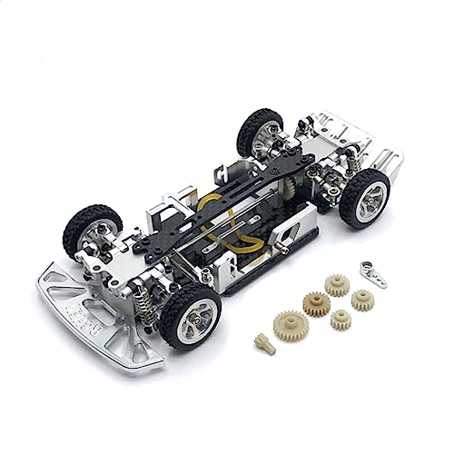 lerwliop Kohlefaser-Karosserie-Chassis-Rahmen-Set 1:28 RC-Modellfahrzeug-Upgrade-Teile Zubehör Ersatz für Wltoys 284131 K969 K979 K989, Silber von lerwliop