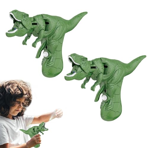 2 Stück Dinosaurier Wasserpistole | Dino Wasserpistole | Wasserpistole Dino Spielzeug mit Rotierendem Kopf | Interaktives Dino Wasserpistolen Spielzeug für Kinder und Erwachsene von leryveo