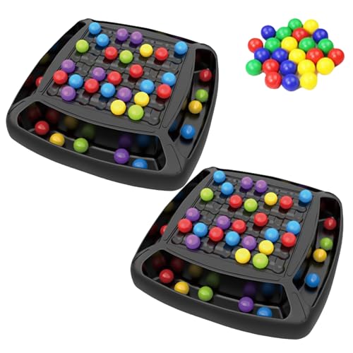 2 Stück Intellektuelles Schachbrett Doppelduell | Rainbow Ball Elimination Gesellschaftsspiele | Regenbogenball Puzzle Chess Board Games | Matching Strategiespiele Brettspiel für Kinder Erwachsene von leryveo