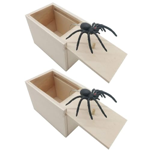 leryveo 2 Stück Spider Prank Box | Spinnenbox Scherzartikel | Knifflige Spinne In Der Box Spielzeug für Kinder und Erwachsene | Spider Box Prank Prop für Halloween Geburtstags Weihnachts Party von leryveo