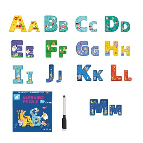 Leryveo Alphabet-Lernspielzeug, Alphabet-Puzzle für Kleinkinder - 57 Stück Papier-Puzzles mit englischen Buchstaben,Interaktive Montessori-Rätsel für Kleinkinder, Lernaktivitäten im Vorschulalter für von leryveo