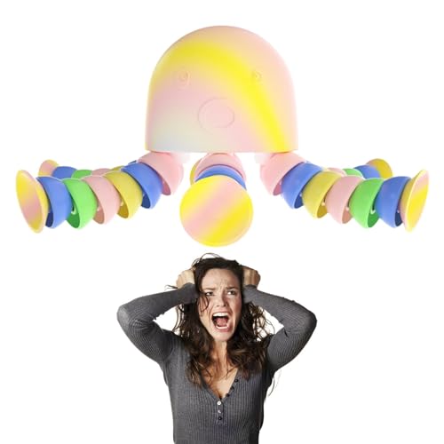Leryveo Oktopus Stressball - Niedliches Spielzeug zum Stressabbau mit LED-Licht,Quetschspielzeug zum Ziehen und Dehnen, farbenfrohes sensorisches Spielzeug für Kinder, Freunde, Zeitvertreib von leryveo
