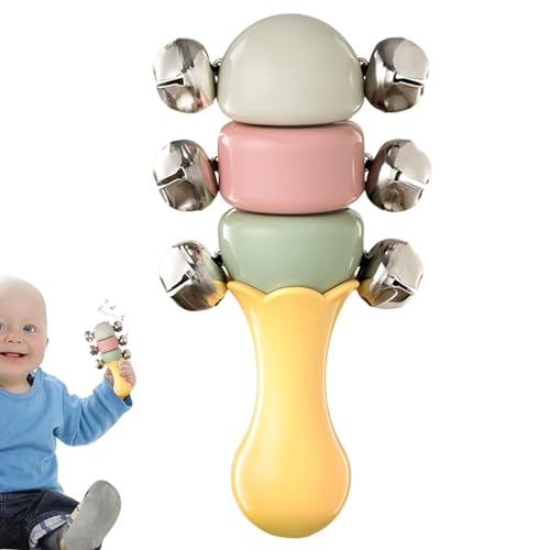 Leryveo Rasseltrommel für Kinder, Handrasselspielzeug - Rassel-Shaker-Spielzeug | Visuelle Tracking-Übung Handtrommel-Shaker für beruhigendes Spielzeug für die frühe Bildung von Jungen und Mädchen von leryveo