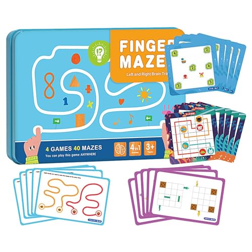 Leryveo Spielzeug zur Entwicklung der linken und rechten Gehirnhälfte,Finger-Labyrinth-Brett - Brettspielspielzeug für die Denkentwicklung von Kindern - Brettspiel zur Denkentwicklung von Kindern, von leryveo