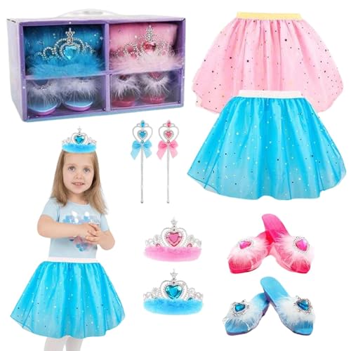 leryveo Kinder-Prinzessin-Kleid, Kinder-Prinzessin-Kostüm | Mädchen-Kostüm-Set für Rollenspiele - Mädchen-Prinzessin-Kostümset für Geburtstagsfeiern, Cosplay, Weihnachten von leryveo