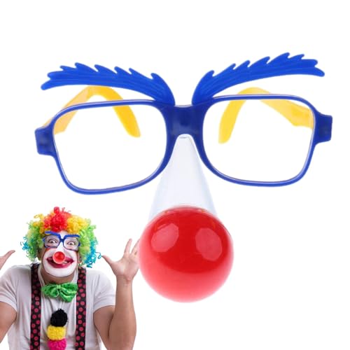 leryveo Lustige Partybrillen,Lustige Clownbrillen - Einzigartige Cosplay Fotografie Prop Neuheit Brillen | Unisex Party Sonnenbrille Fake Nase Brille für Erwachsene Damen Herren von leryveo