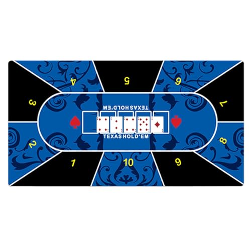 leryveo Poker-Tischmatte, Texas-Pokermatte - Dicke Gummi-Tischdecke, rutschfeste Spiel-Layout-Matte | Texas Poker Holdem Pad für Brettspielräume, Treffen mit Freunden und Heimunterhaltung von leryveo