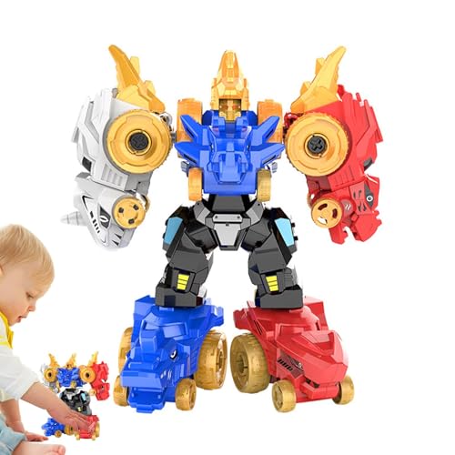 leryveo Roboter-Dinosaurier-Actionfiguren, Dino-Roboter-Transformation,5-in-1 verwandelte Actionfigur Dinosaurier-Spielzeug | Verwandeln Sie Dino-Roboterspielzeug mit stabilen Anschlüssen für Kinder, von leryveo