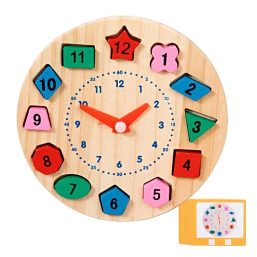 leryveo Uhr für Kinder, Lernspielzeug für Kinder,Holzuhr Spielzeug Sichere Lehruhren | Holzspielzeug, Lernspielzeug zum Lernen, unterhaltsames, pädagogisch ansprechendes Lernwerkzeug für Kinder von leryveo