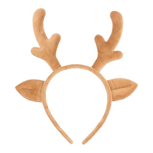 leryveo Weihnachts-Geweih-Stirnband,Weihnachts-Rentier-Geweih-Stirnband | Niedliches realistisches Hirsch-Stirnband für Weihnachten,Tierohren-Stirnband für Cosplay-Hirschkostüm, Weihnachtszubehör, von leryveo