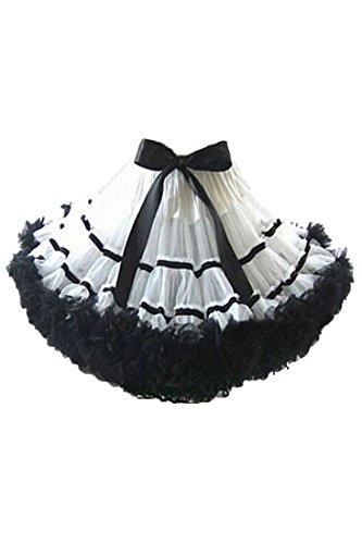 less is more Mini-Petticoat Tutu Weiss/SCHWARZ Fasching Karneval S/M Kostüm Rock Verkleidung von less is more