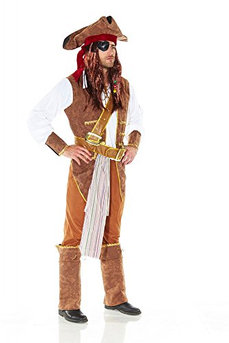 less is more Herren-Kostüm Fluch der Karibik Pirat 2 Karneval Piratenkostüm Jack Sparrow, Größe:L von less is more