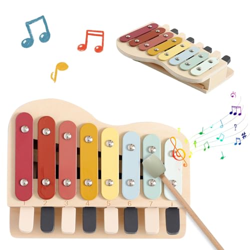 let's make Kinder Xylophon und Klavier in Einem, Glockenspiel Holzspielzeug, Baby Musikinstrumente ab 1 Jahr, Pädagogische Spielzeug mit 8 Tönen, Musikinstrumente für Kinder ab 1 Jahr let's make Kinder Xylophon und Klavier in Einem, Glockenspiel Holzspielzeug, Baby Musikinstrumente ab 1 Jahr, Pädagogische Spielzeug mit 8 Tönen, Musikinstrumente für Kinder ab 1 Jahr von let's make