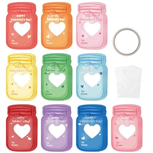 Lihsong 30pcs Jar -förmige Karten 40pcs Plastiktüten 1PCS Doppelseitiges Bandset für Geschenkaustauschfestgeburtstag von lihsong