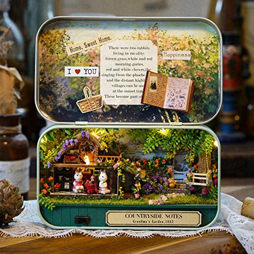 Puppenhaus-Spielzeug, Puppenhaus für Mädchen, DIY-Miniatur-handgefertigtes Box-Puppenhaus, Good Old Time-Thema, Mini-Puppenhaus, Geschenke für Mädchen (Pastorale Notizen) von lihsong