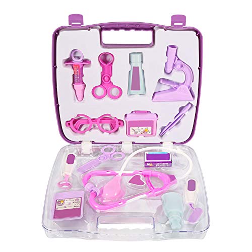 Scoolr Ärzteset für , Rollenspielspielzeug für , M-edical Doctor Kit-Ausrüstung, M-edical Toys Set, Krankenschwesterkoffer-Spielzeuggeschenk Rosa/Lila von lihsong